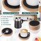 Wood Coasters for Drinks,Absorbent Coaster Sets of 5, Drinks Coasters for Coffee Tabletop Protection, Non-Slip, Non-Stick, Suitable for Kinds of Cups Wooden Table Drink, 4.3 Inches Black